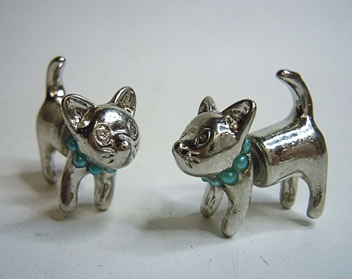 Traumhafte 3-D Katzen Ohrstecker Ohrringe Ohrschmuck  gold