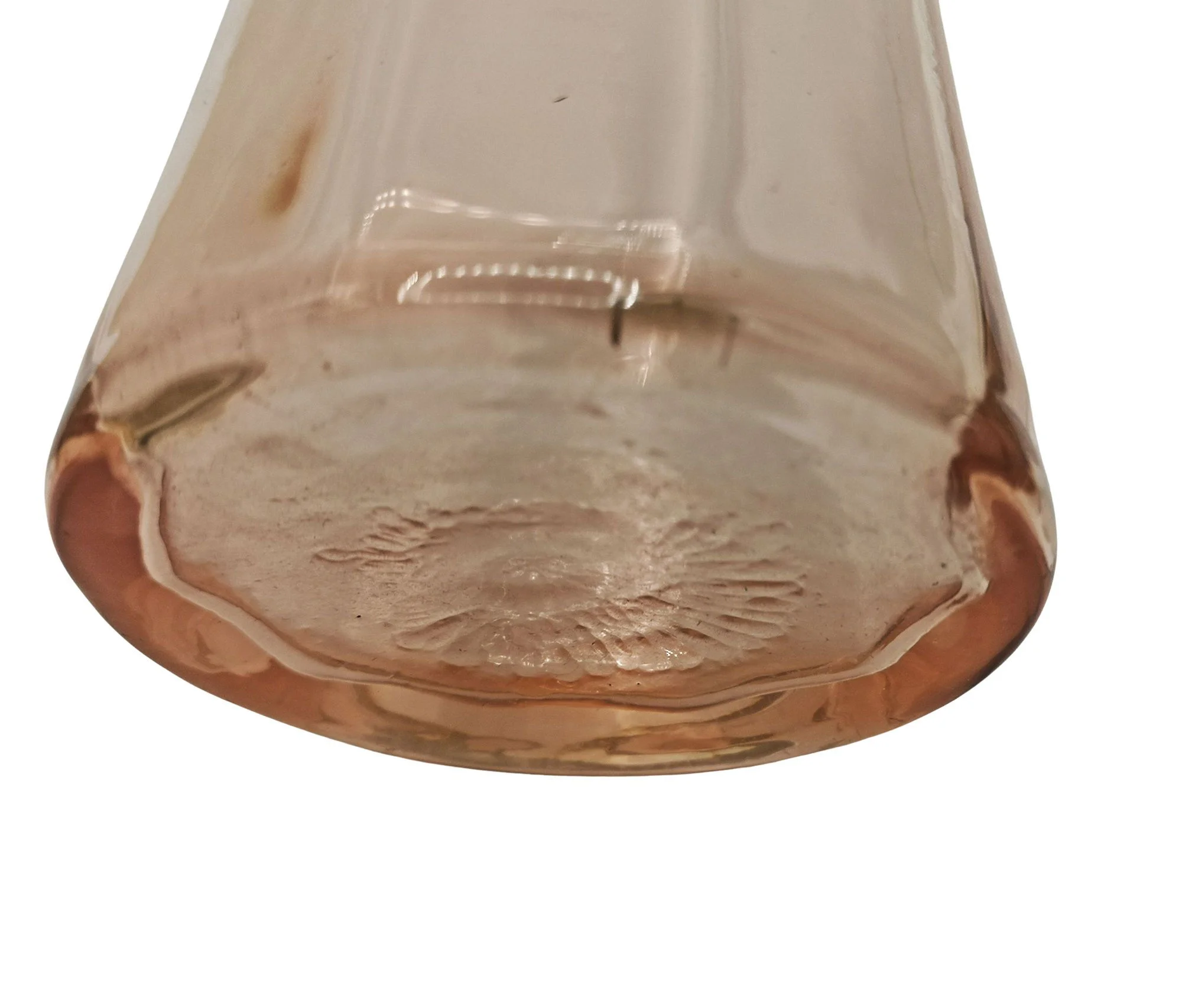 AR DECO mundgeblasene Hyazinth Vase 1900–1920 – 18–20 cm hoch – Antikes Original in klassischer Sanduhr-Form 4 zartes Rosé (Rosalin) Höhe 19,5 cm 2