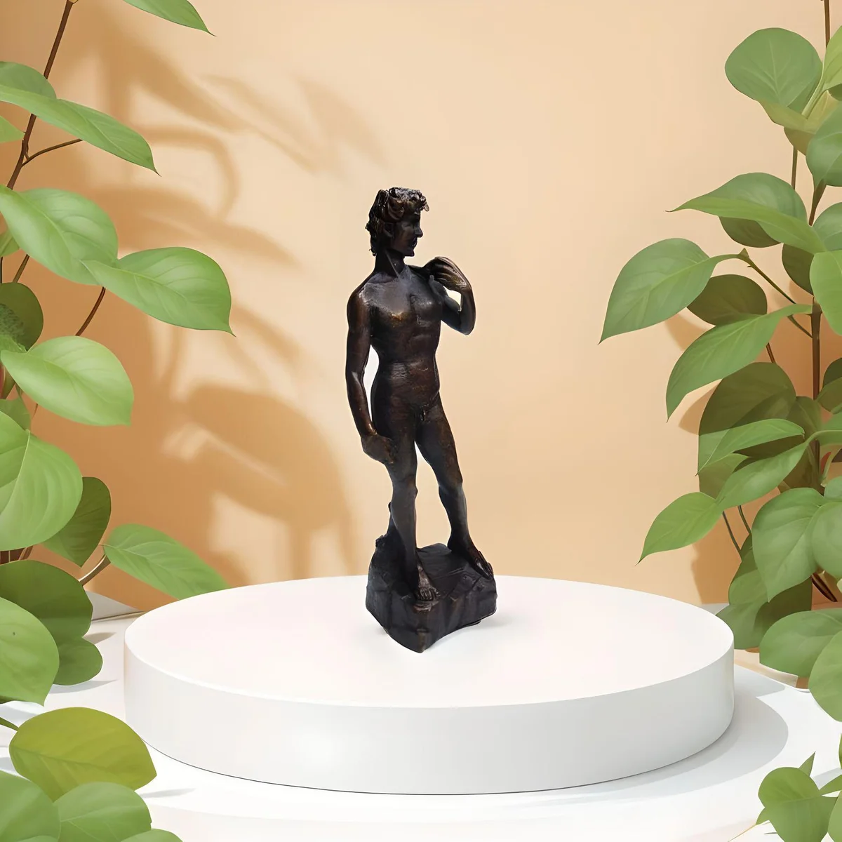 Bronzefigur „David“ von Michelangelo – Reproduktion der Renaissance-Skulptur (1501–1504)