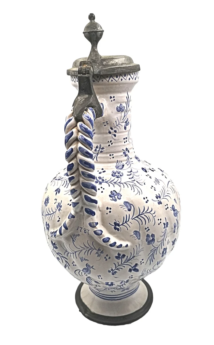 Großer Nürnberger Vögeleskrug Enghalskrug 18.Jhd. 35cm