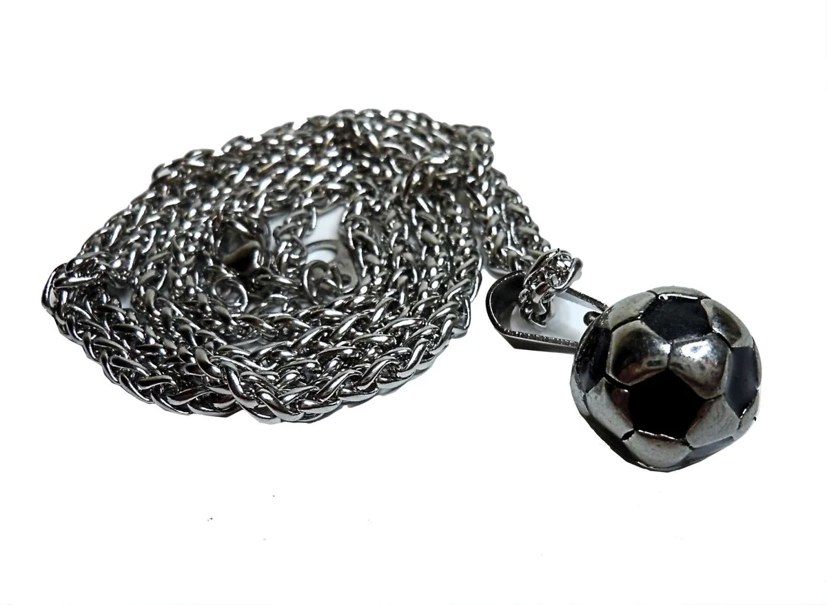 Ultimative Fußball Fan Kette für Sie und Ihn Silber