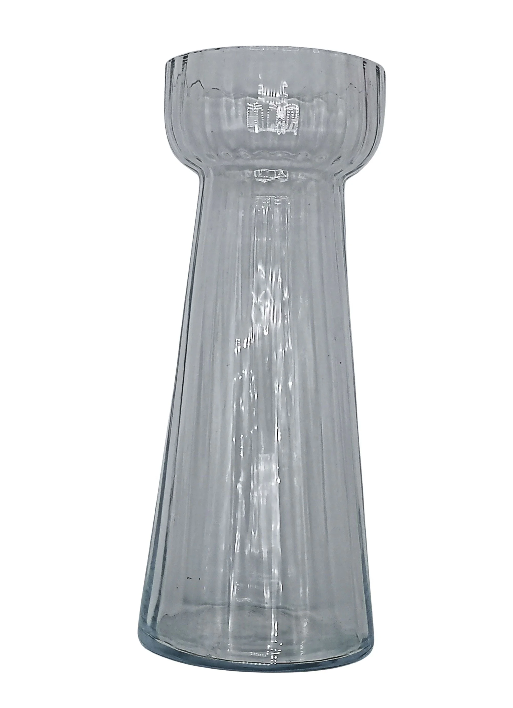 AR DECO mundgeblasene Hyazinth Vase 1900–1920 – 18–20 cm hoch – Antikes Original in klassischer Sanduhr-Form 5 zartes Blau Höhe 18,5 cm 3
