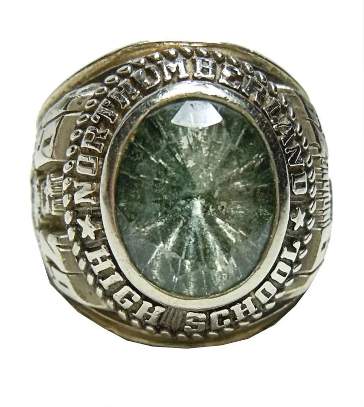 High School Ring 10K Weißgold Herff Jones von 1979 Virginia RG62  US10