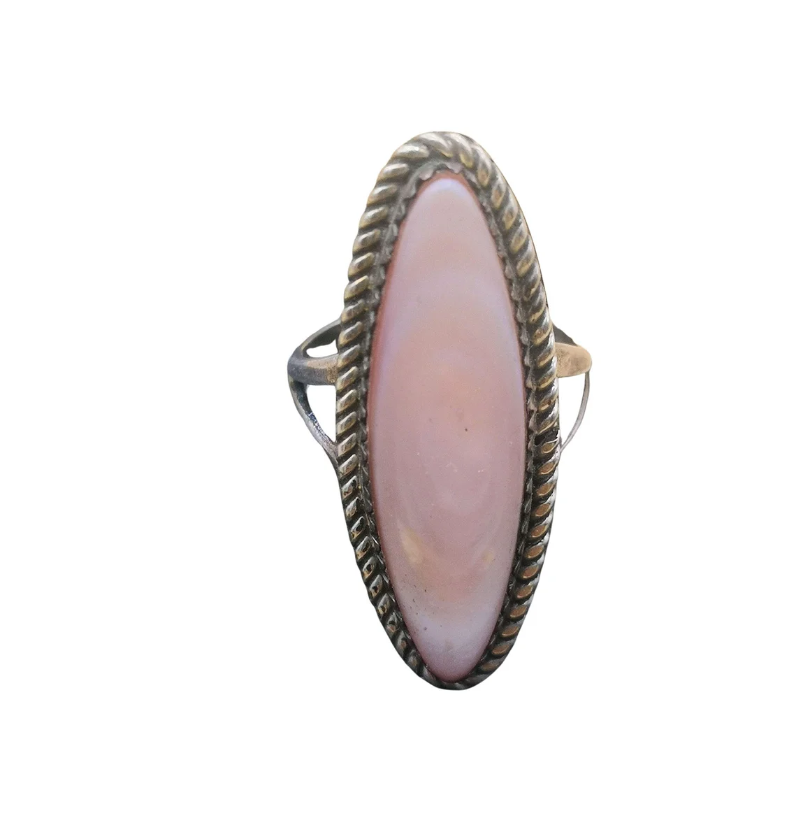 Vintage Navajo Ring Sterlingsilber mit Pink Conch Muschel | Aroy C. Henry