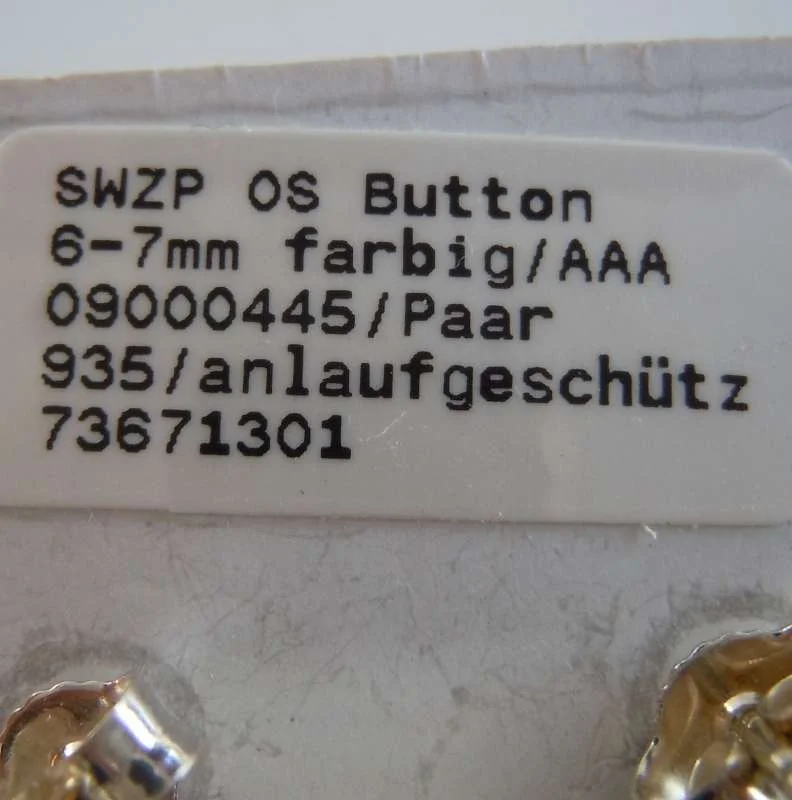 Paar Ohrstecker Süßwasser Zuchtperle 935 Silber  #03/ 6-7 mm / violettbraun 1