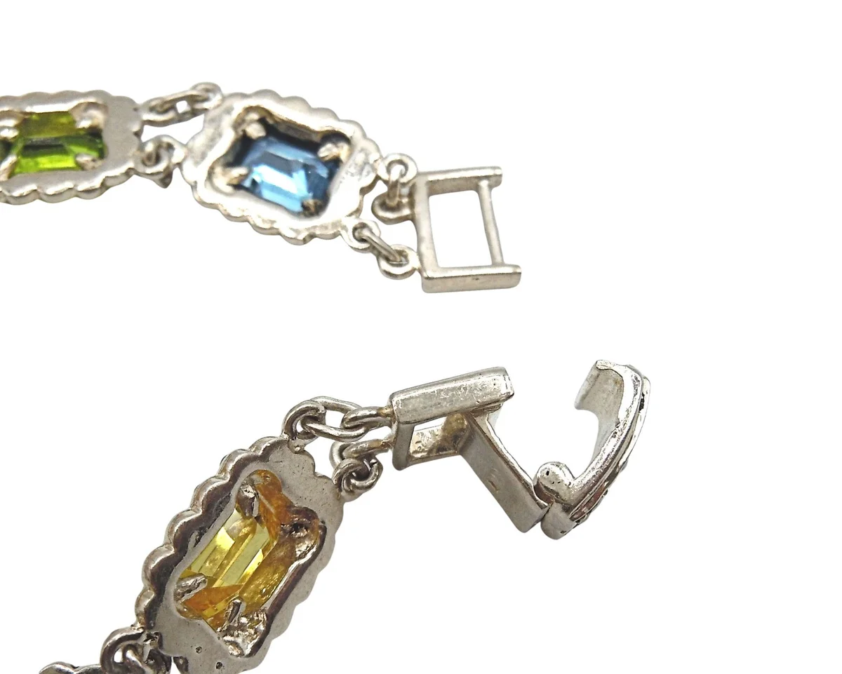 Antikes Jugendstil Edelstein-Armband aus 925 Silber – Pforzheim um 1910, Theodor Herbstrith
