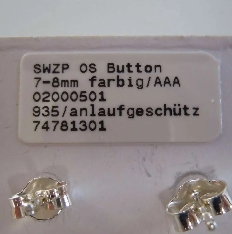 Paar Ohrstecker Süßwasser Zuchtperle 935 Silber  #15/ 7-8 mm / silber 1