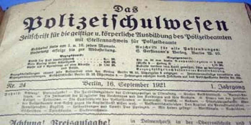 Das Berliner Polizeiwesen Waffenwesen von 1921 / 1922