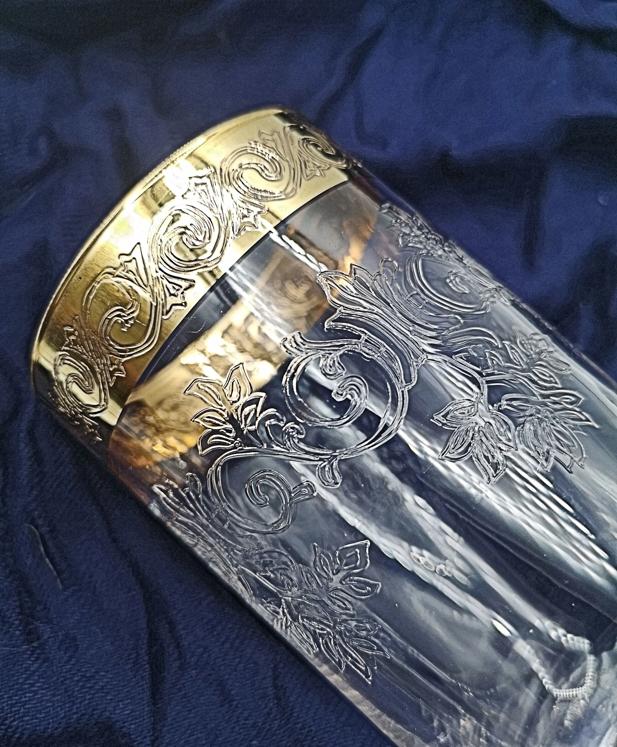 Glamouröse Murano Medici Goldrandgläser Wasser / Longdrink Glas 2