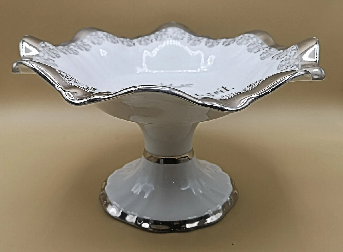 KPM Biedermeier Obstschale Fußschale "Zur Silberhochzeit" 1837-44
