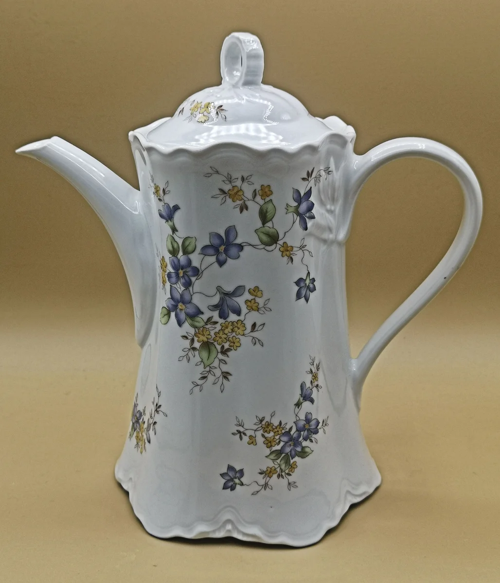 Hutschenreuther Kaffee Kanne - Form Racine - Dekor Clematis Violetta