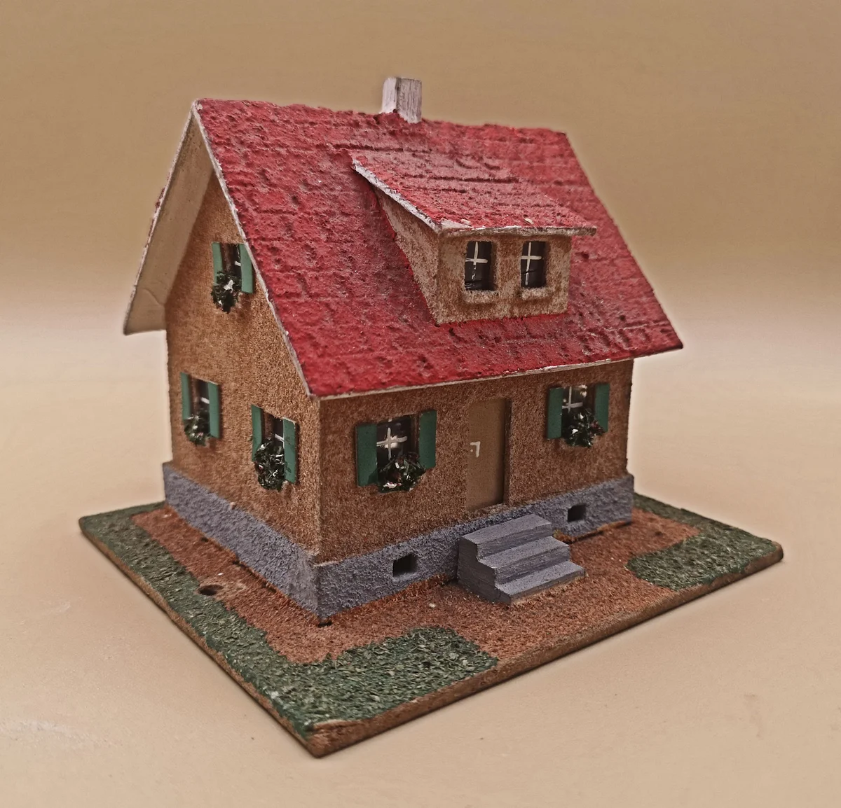 Vau-Pe Nr. 109 Einfamilienhaus 1955 - Original Modellhaus H0 - Handgefertigt aus Naturmaterialien (5)