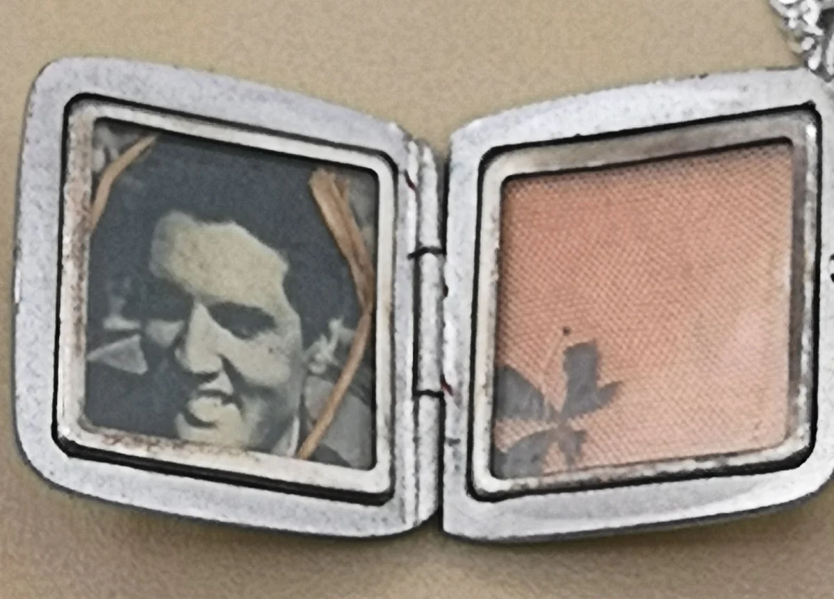 835 Silber Medaillon Foto Anhänger an Kette - mit Bild von Elvis