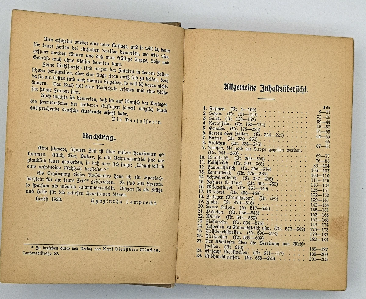 Kochbuch für Drei von Hyazintha Lamprecht von 1922