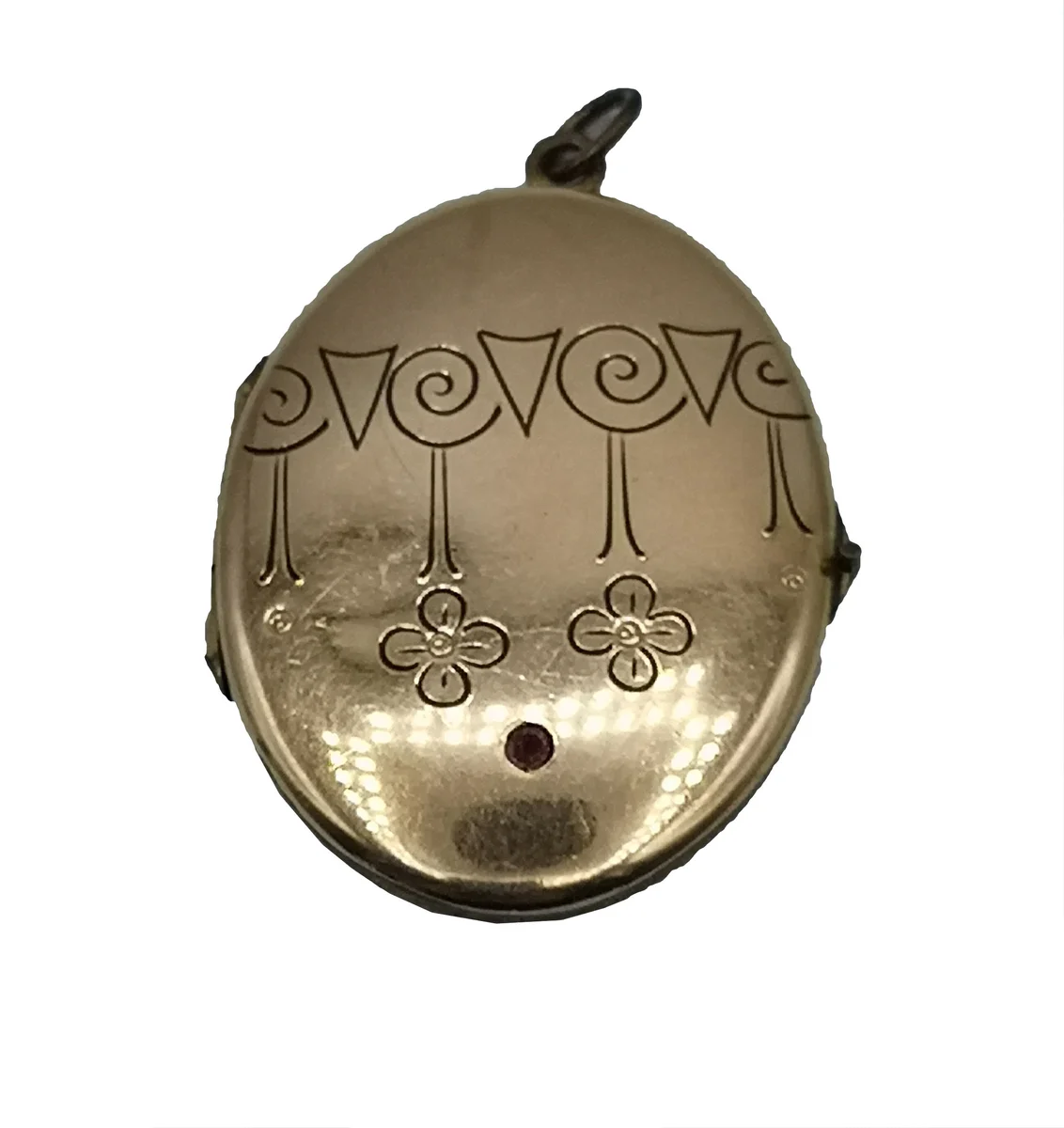 Antikes Foto-Medaillon aus vergoldetem Silber – Jugendstil trifft Art Déco | Schwäbisch Gmünd mit Kette 50 cm