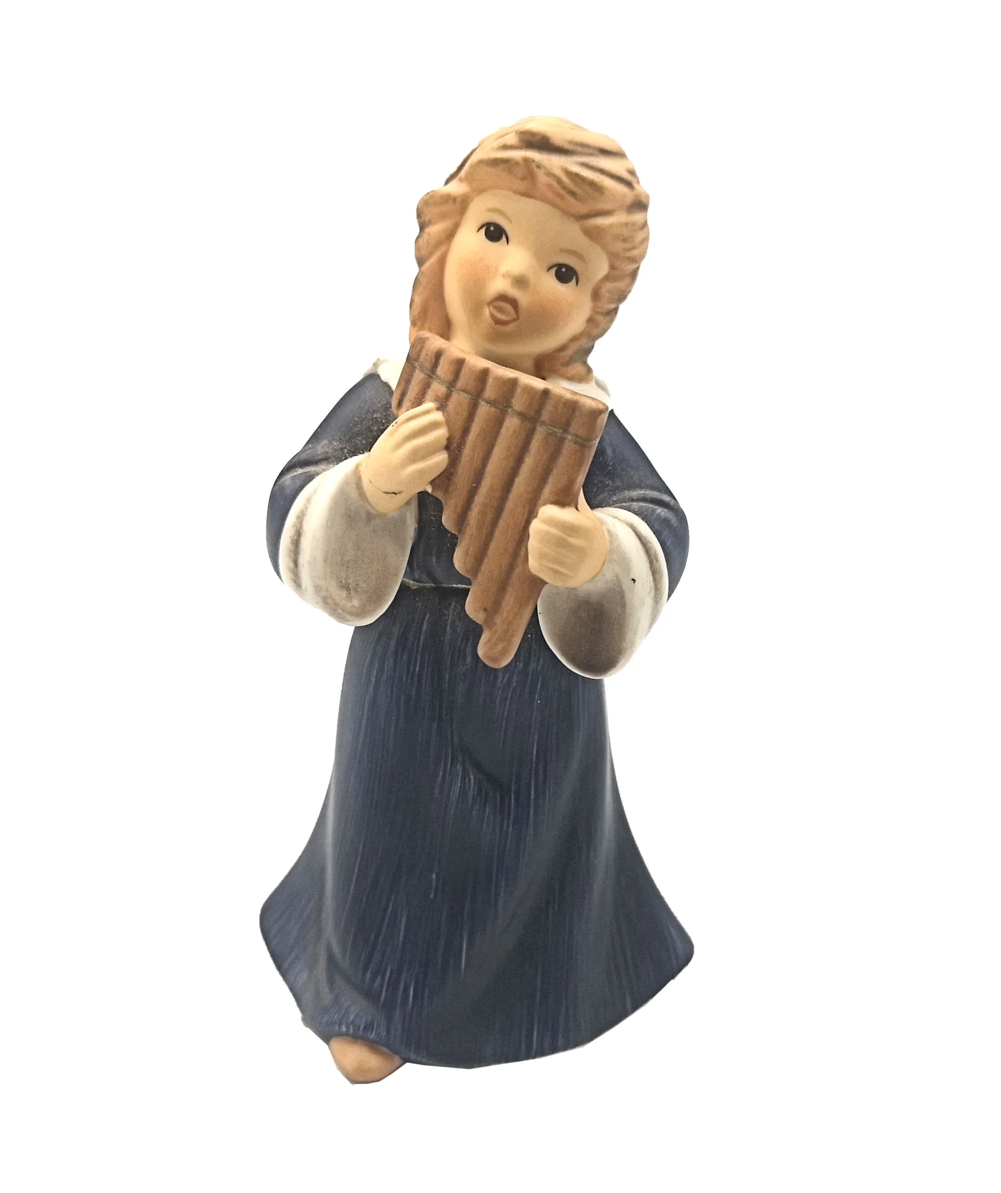 Goebel Engel aus der Edition Weihnacht zur Auswahl. Höhe 11,5 cm Blau mit Panflöte 3
