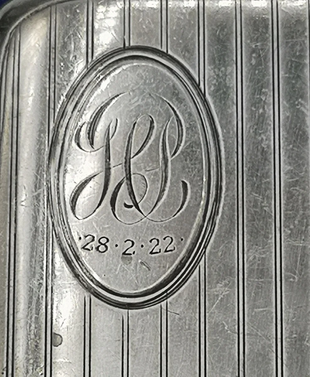 ART DECO Zigarettenetui Sterling Silber -  England 1920