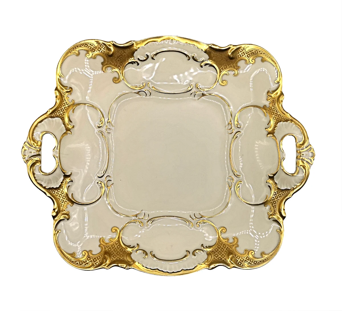 Hutschenreuther Prunkschale mit Goldstaffage 20/30 er Jahre D.R.P. 532 499