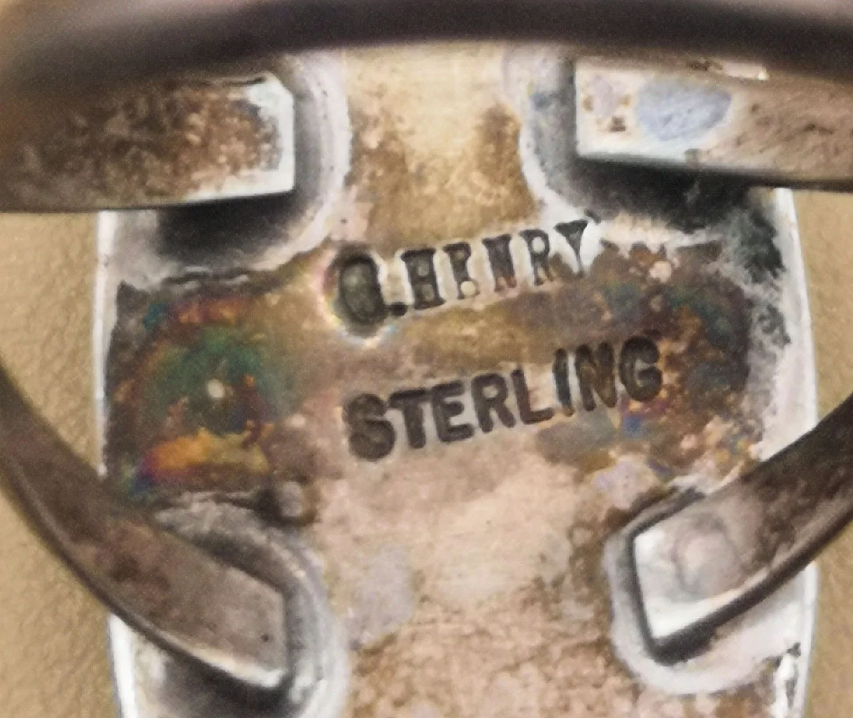 Vintage Navajo Ring Sterlingsilber mit Pink Conch Muschel | Aroy C. Henry
