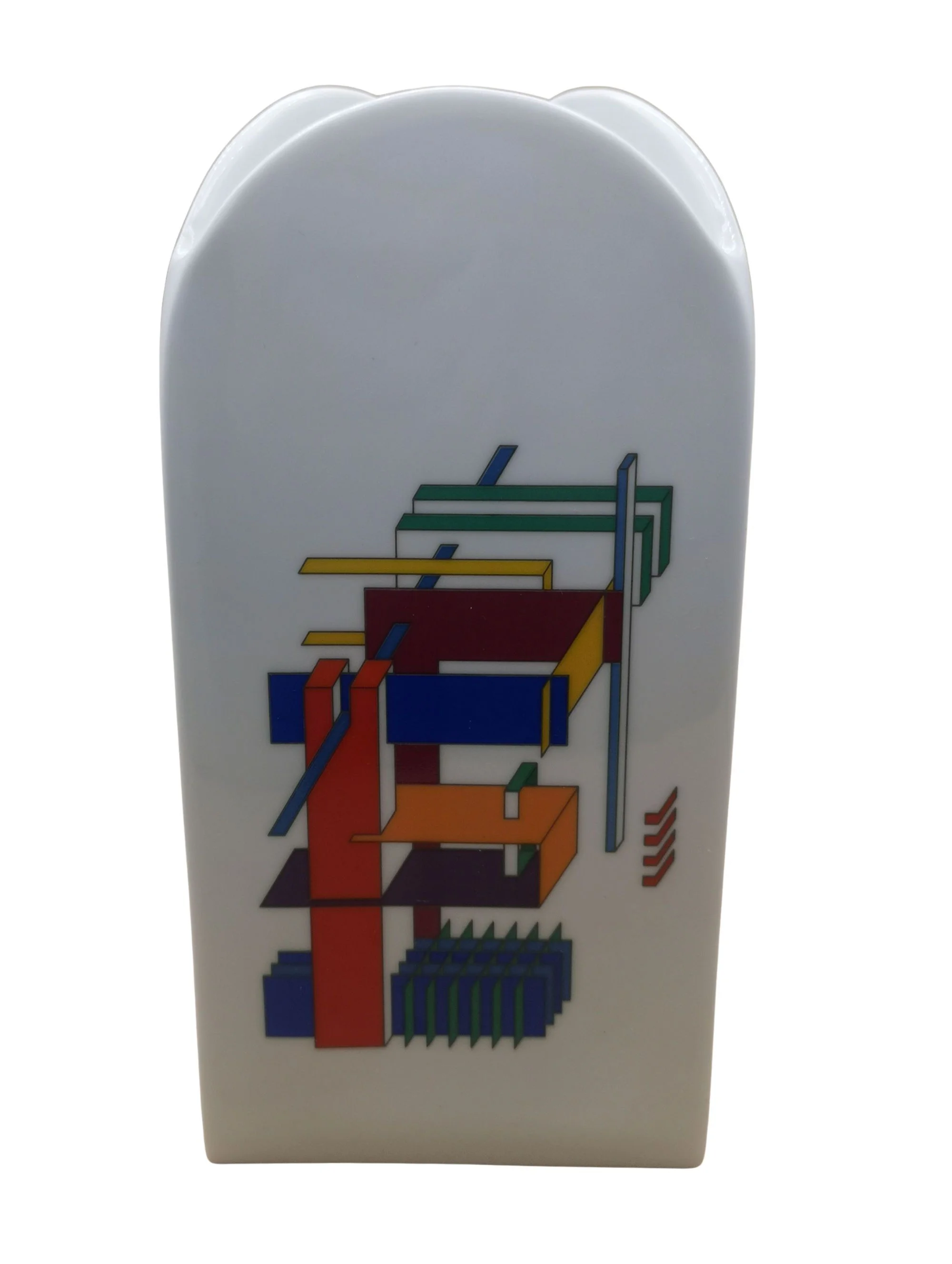 Rosenthal Designervase Marcello Morandini Alphabet – Ikonische Porzellanvase der 80er Jahre 23 cm - weiß        - Buchstabe H+E 4