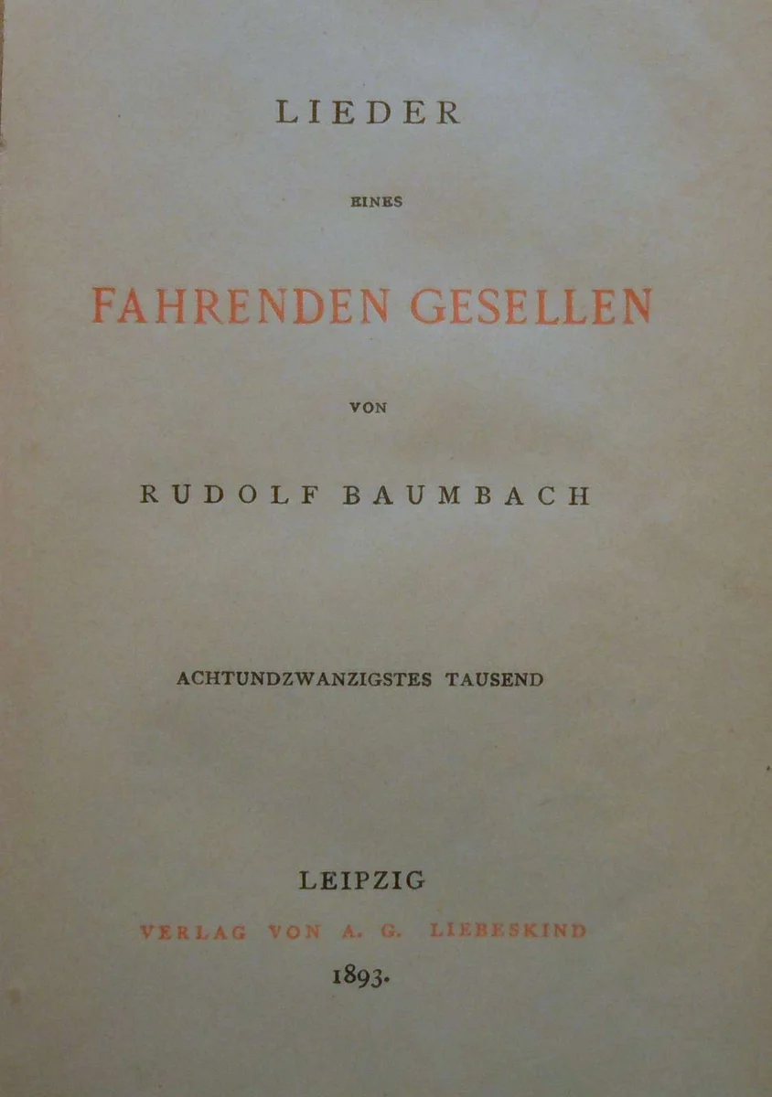Lieder eines fahrenden Gesellen. von 1893