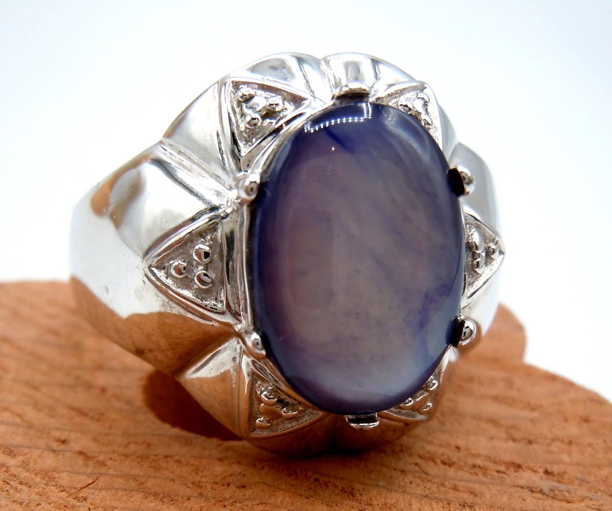 Exklusiver 925 Silberring mit großem Chalcedon – Zeitloser Eyecatcher im eleganten Design