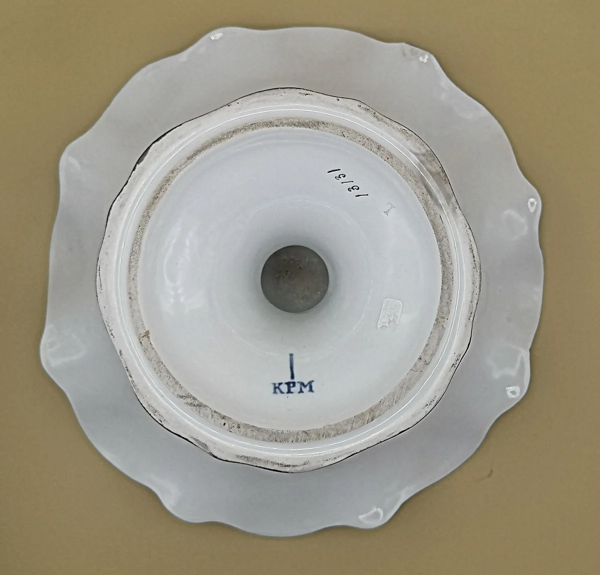 KPM Biedermeier Obstschale Fußschale "Zur Silberhochzeit" 1837-44