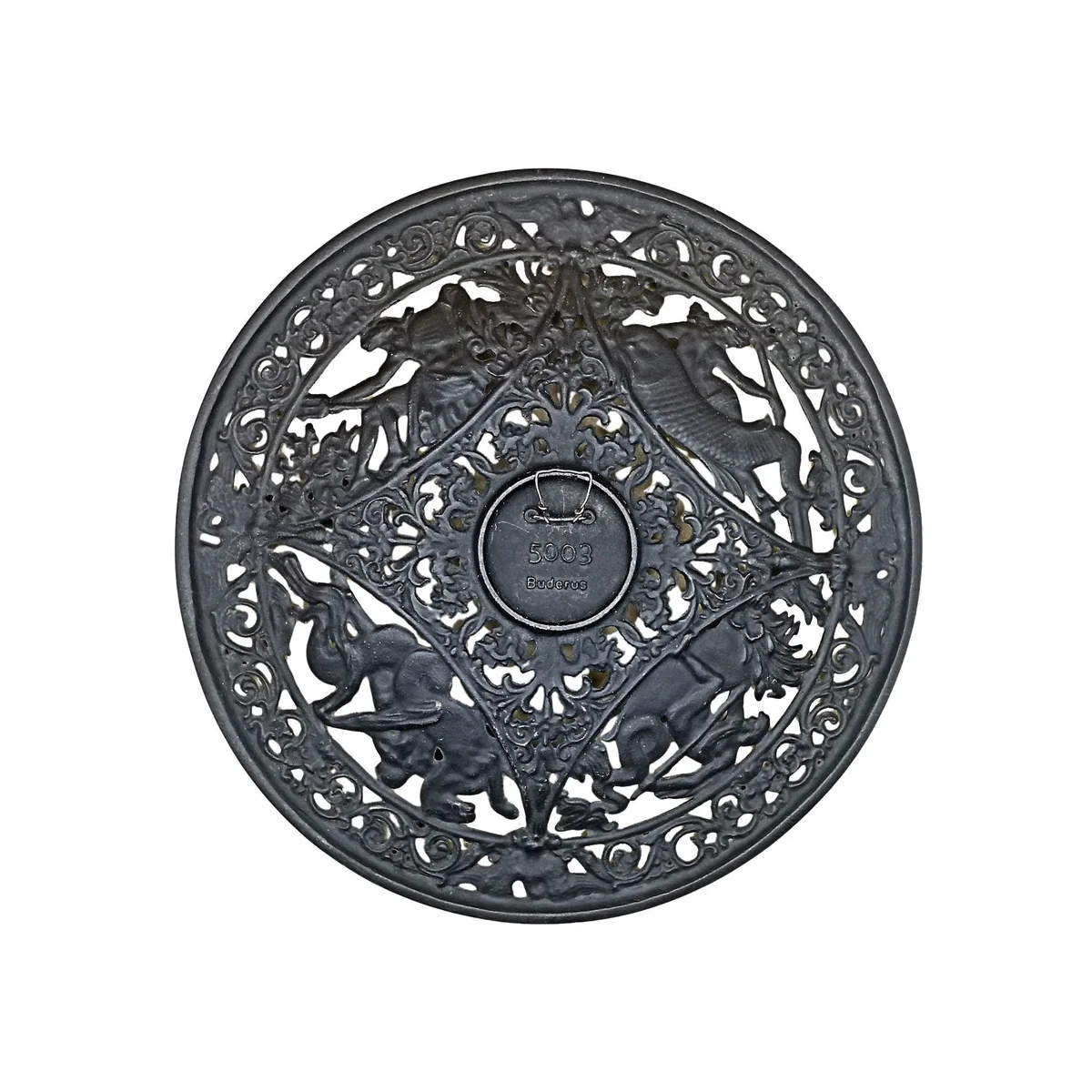 Antiker Buderus Eisenguss-Teller „Flussgötter“ – Ø 21 cm – Schinkel-Design