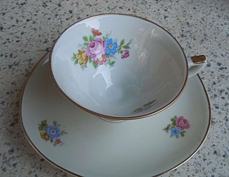2 tlg. Sammelgedeck Espresso Mocca Tasse Winterling 50er Jahre