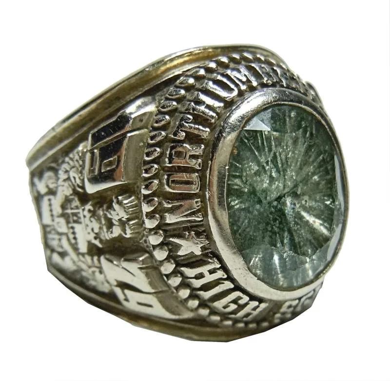 High School Ring 10K Weißgold Herff Jones von 1979 Virginia RG62  US10