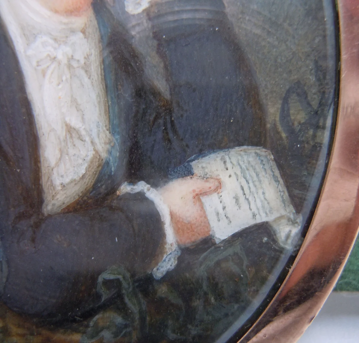 Doppel Gemälde Miniatur mit Rotgold Montur ca 1789