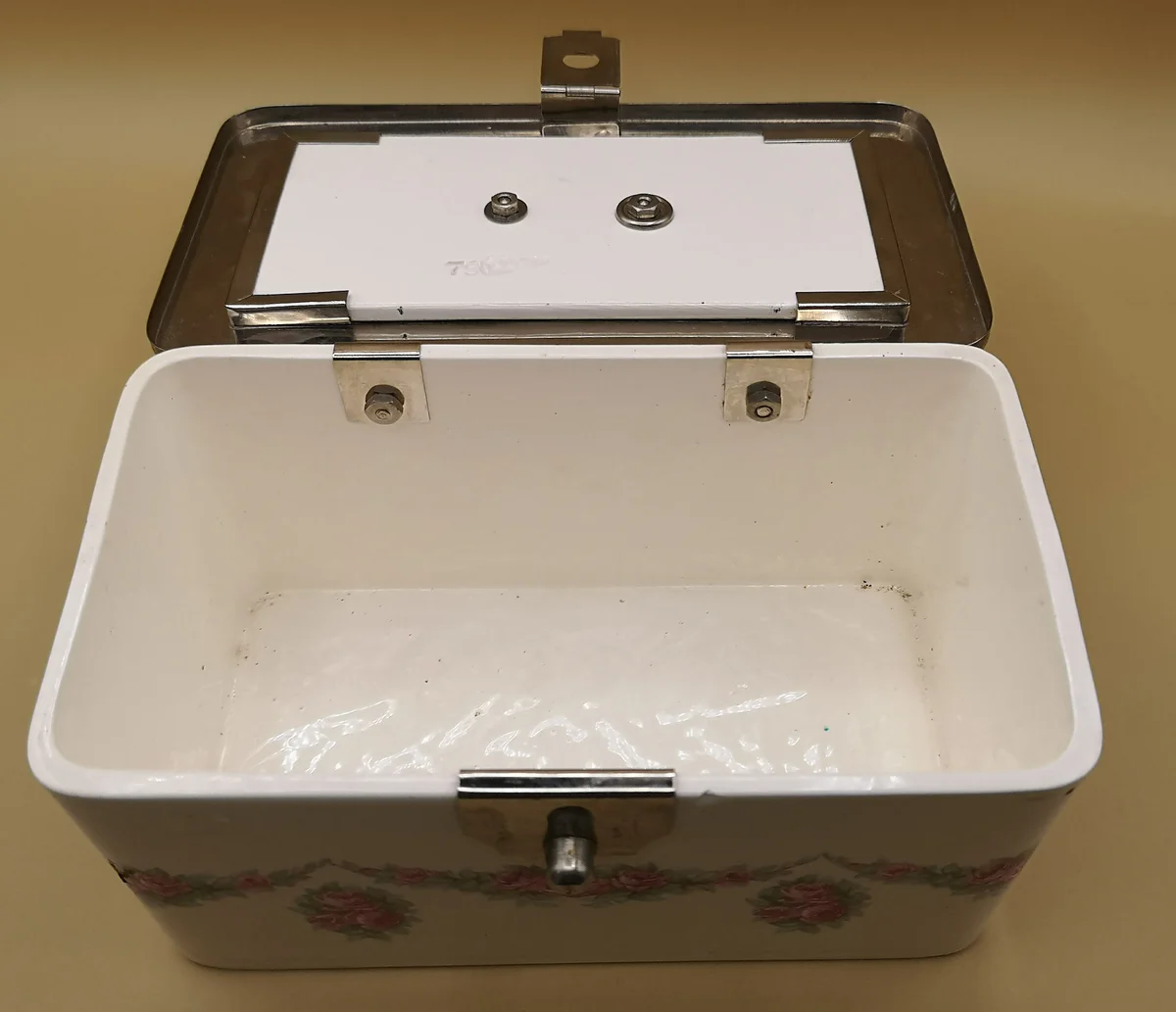Antike Keksdose im Jugendstil um 1910 – Rosendekor & Metallmontur