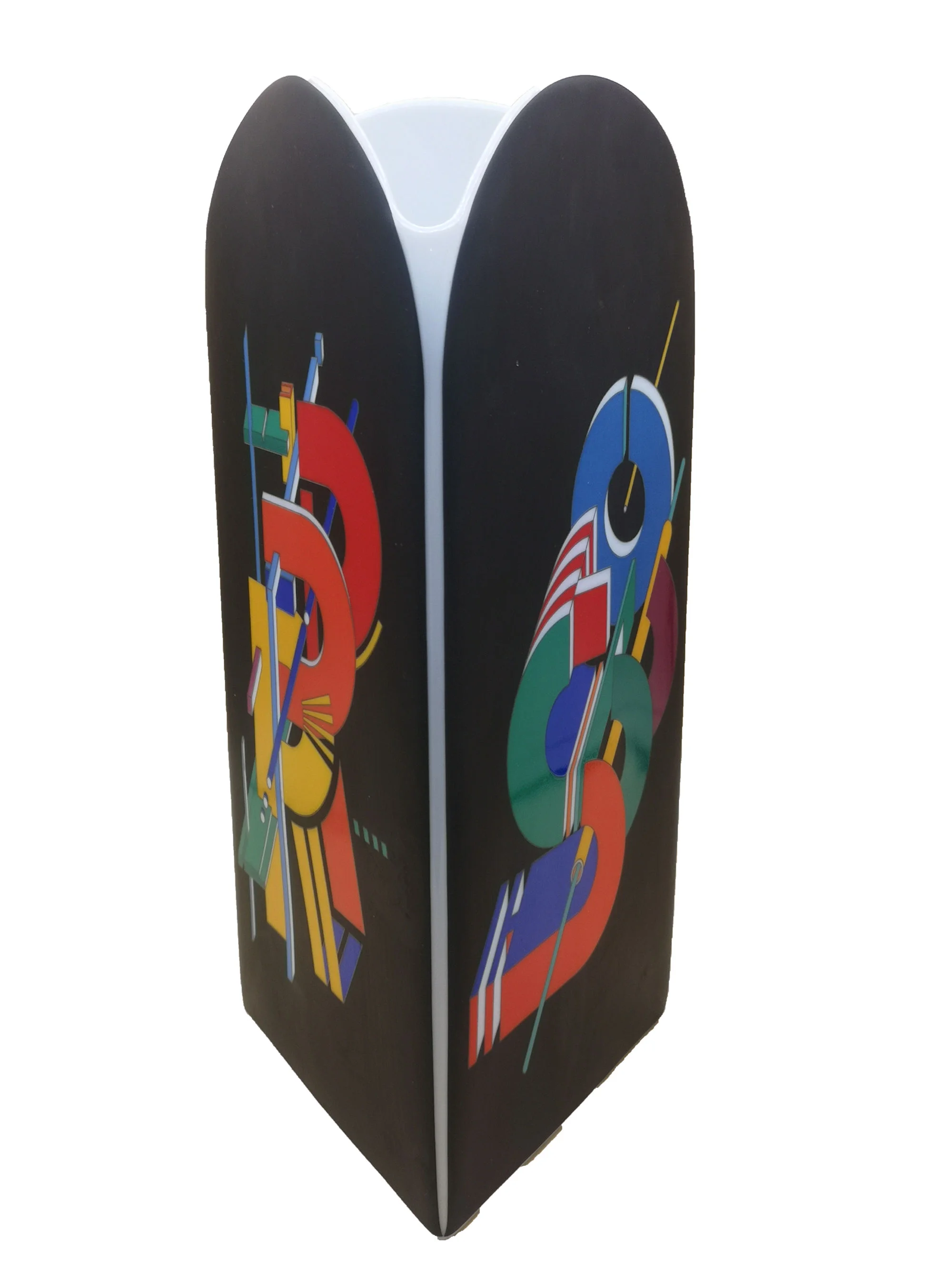 Rosenthal Designervase Marcello Morandini Alphabet – Ikonische Porzellanvase der 80er Jahre 28 cm - schwarz - Buchstabe R+S 7