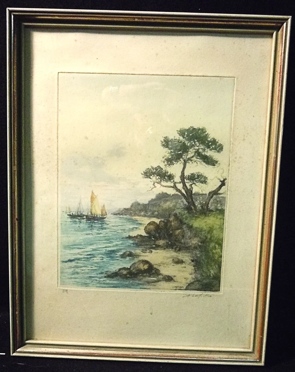 Aquatinta - Alphonse Lafitte - Cote d'Albatre um 1920