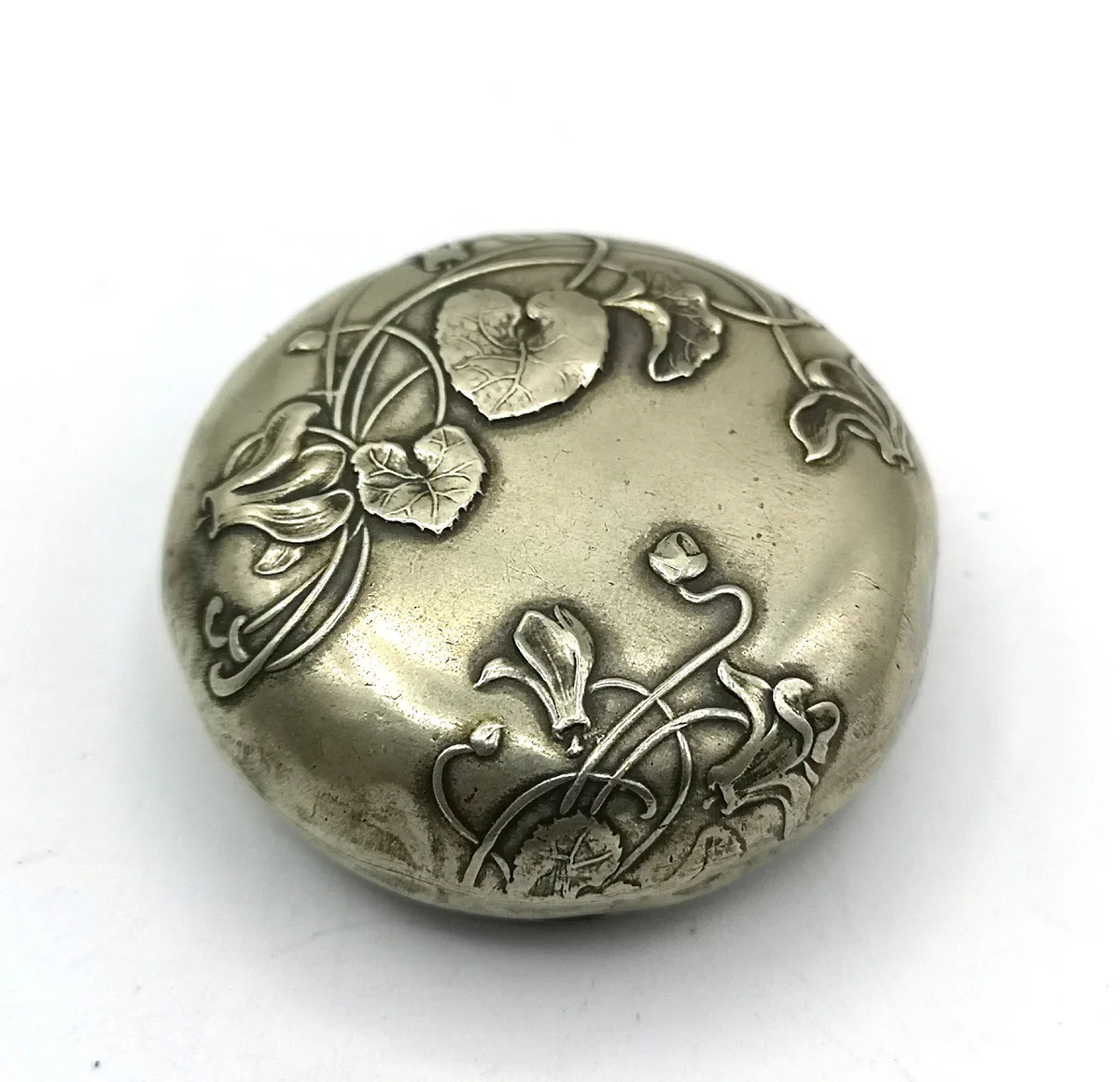 Jugendstil Puderdose / Pillendose Veilchendekor um 1910
