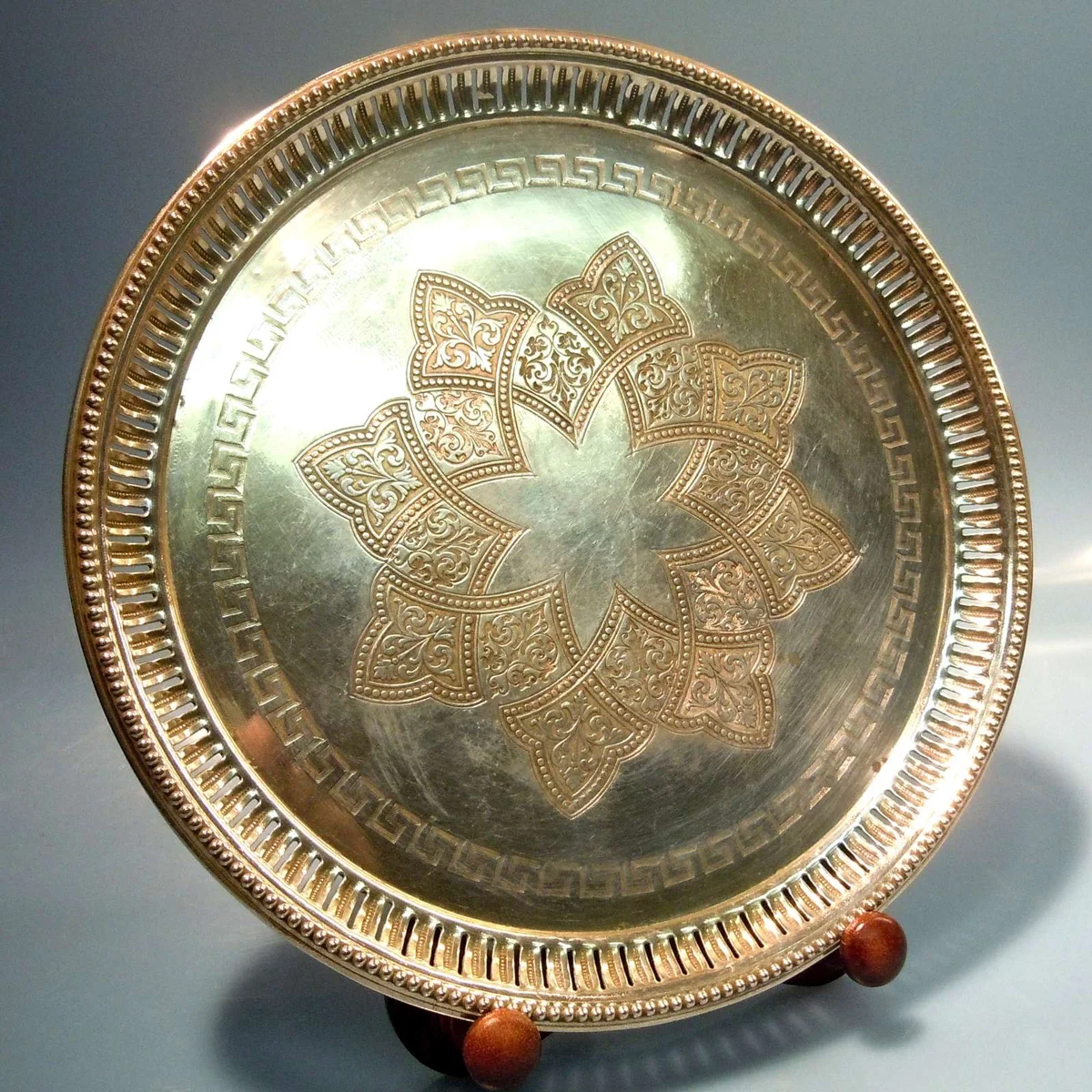 Silber Zier Teller Silbermanufaktur I.H.Peters Co Hamburg