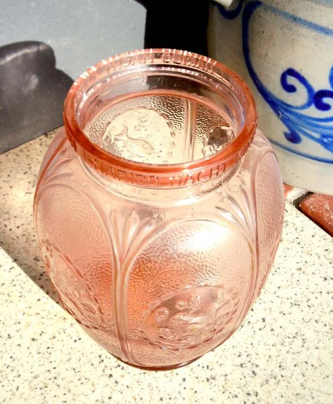 HARIBO Lakritzen Glas  Rosalin Glas Werbeglas 30er Jahre