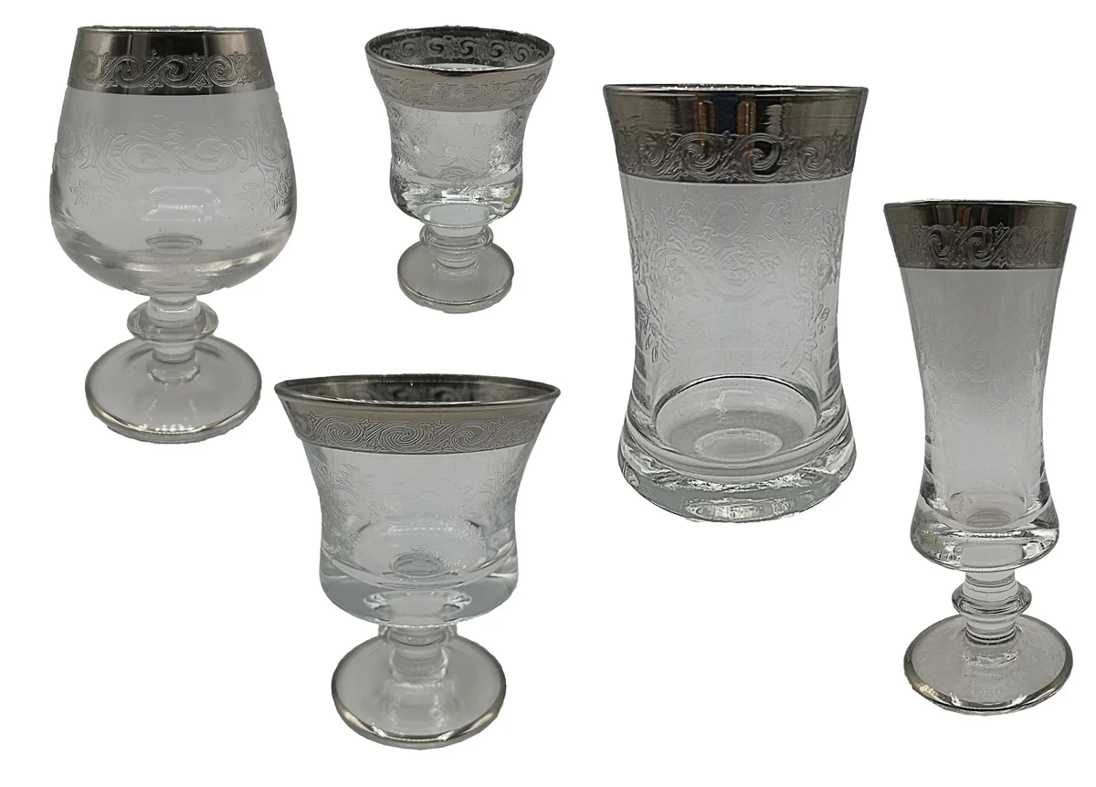 Glamouröse Murano Medici Platinrandgläser