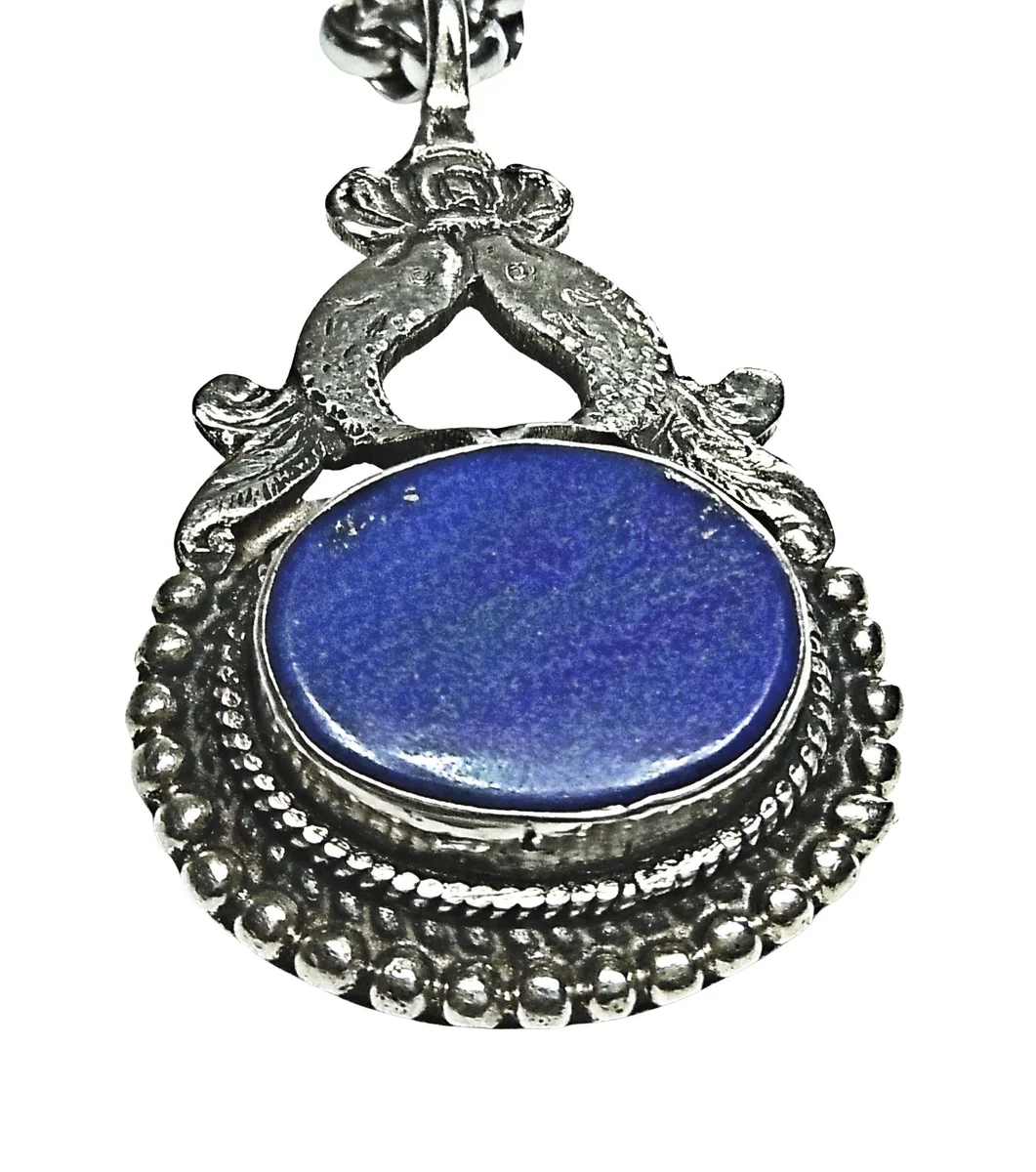 925 Silber Kette Sternzeichen Fische mit Lapislazuli – Edles Geburts- & Glücksamulett