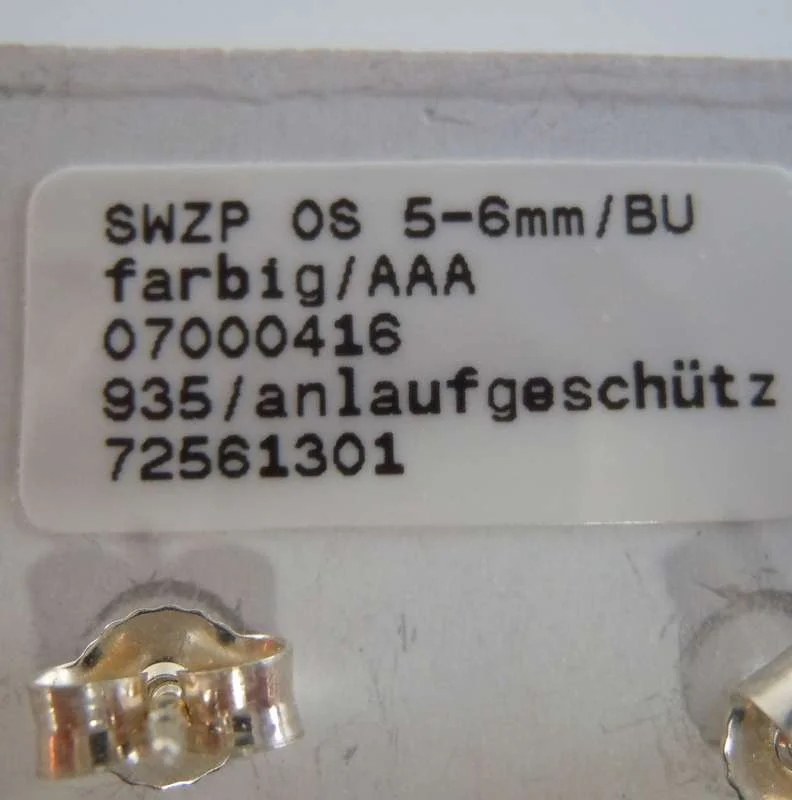 Paar Ohrstecker Süßwasser Zuchtperle 935 Silber  #06/ 5-6 mm / violett 1