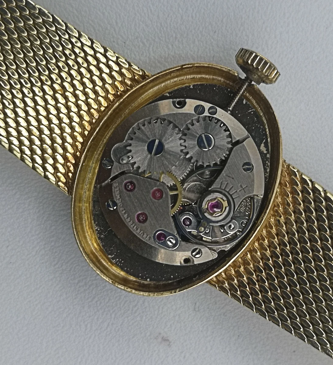 Luxus 585 Gold Damen Armbanduhr Provita Swiss 17 Rubis - 60er