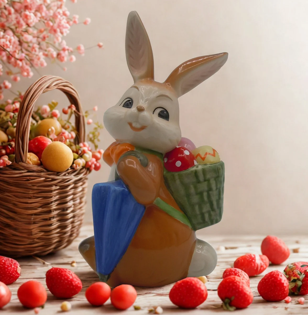🐰 Goebel Osterhase „Osterlieferant“ 11 cm – Limitierte Osterfigur aus Keramik (2014)
