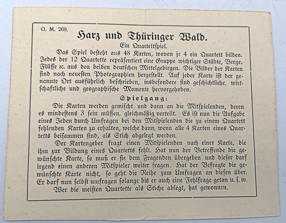 Quartett Harz u. Thüringer Wald - Ravensburger O.M. 269 40er Jahre