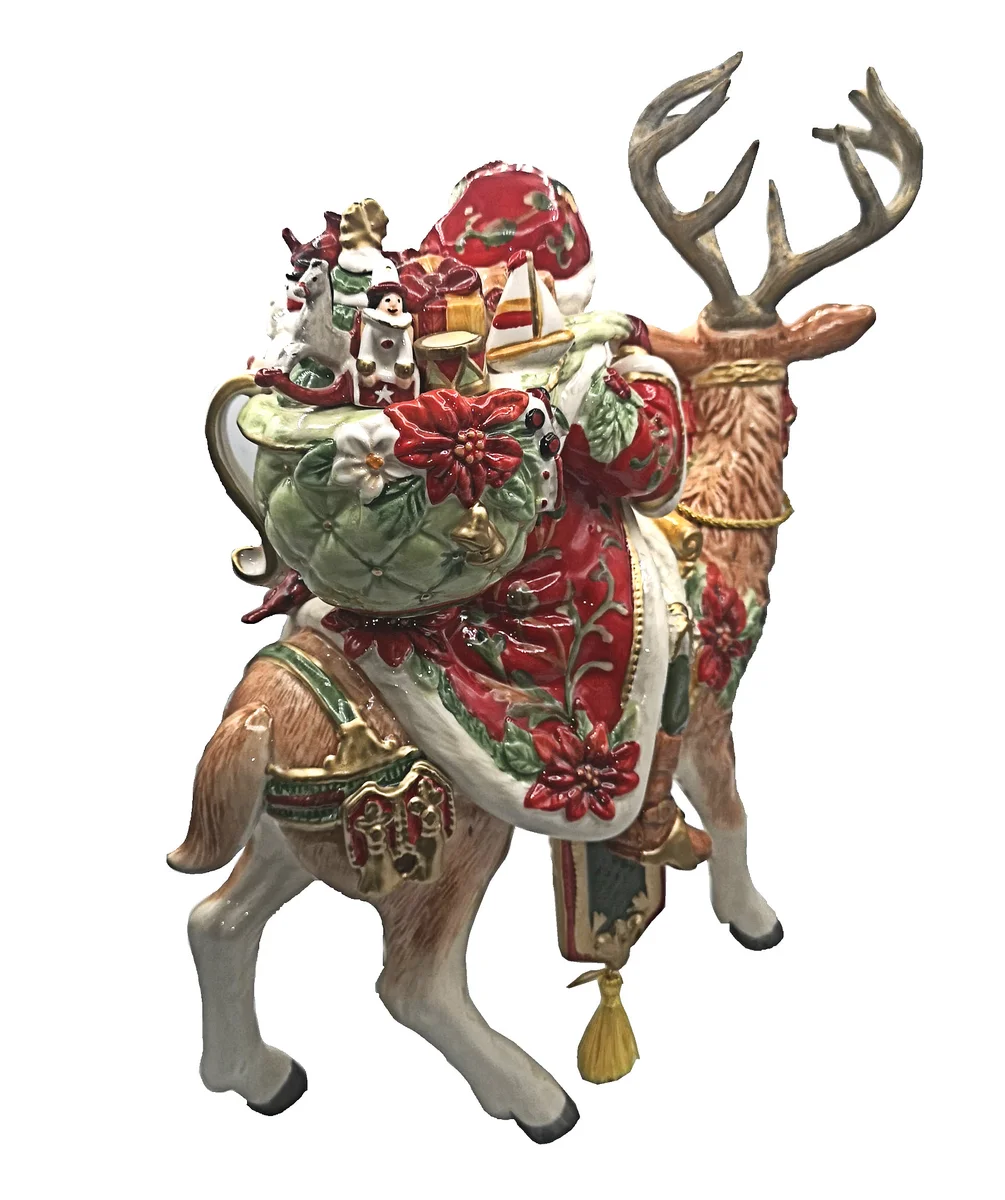 Goebel - Fitz and Floyd Cardinal Christmas - Santa mit Rentier