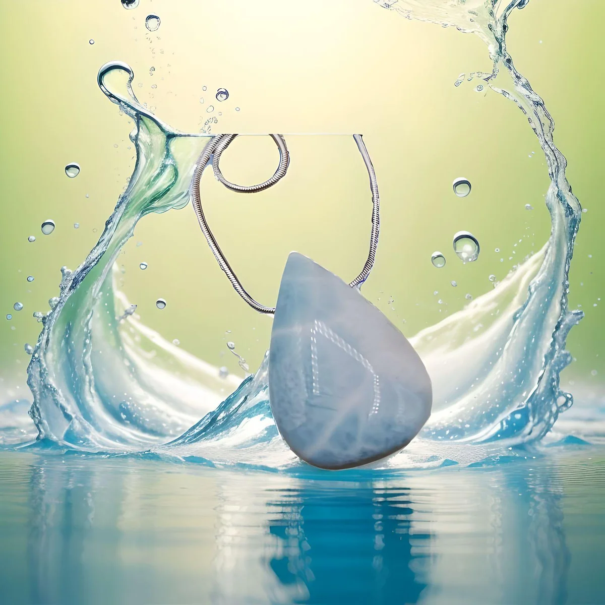 Edler, moderner Larimar Anhänger an 925 Silber Schlangenkette