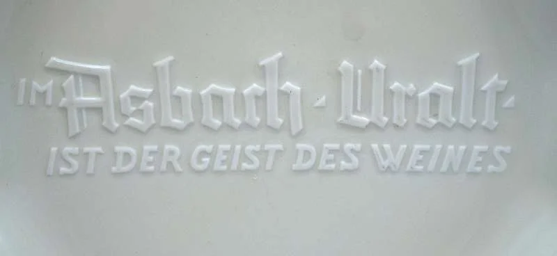 Asbach Uralt Aschenbecher, Ascher, Zigarrenablage rund - selten 50er Jahre