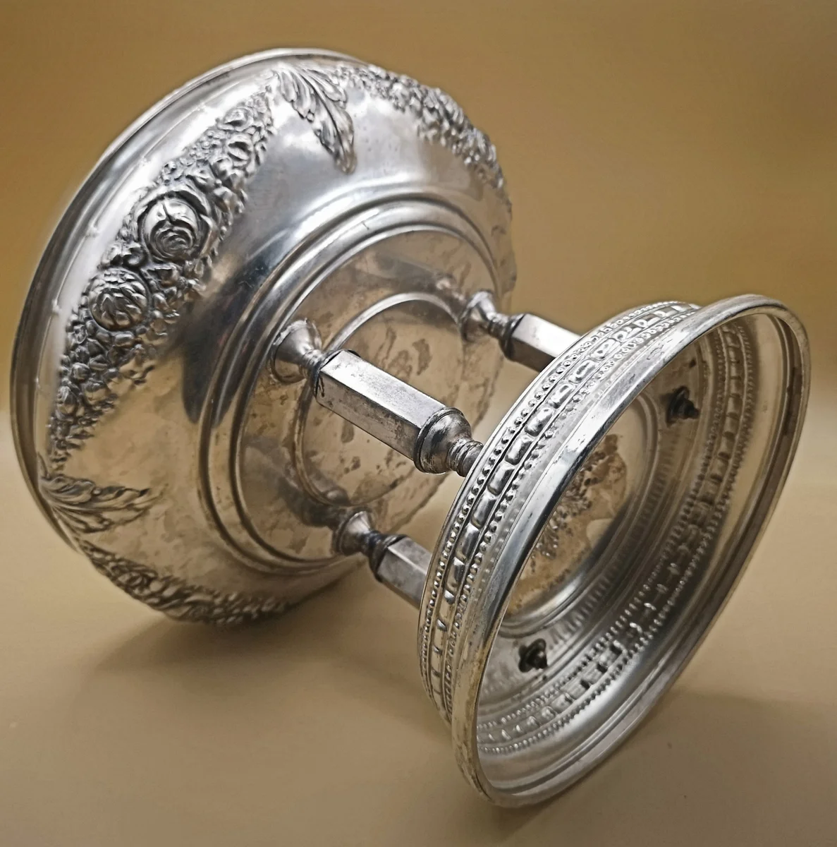 Jugendstil Aufsatzschale mit original Glaseinsatz um 1910