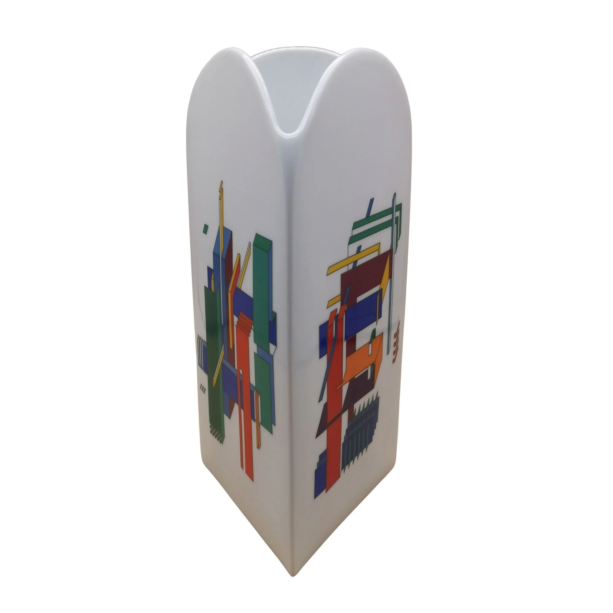 Rosenthal Designervase Marcello Morandini Alphabet – Ikonische Porzellanvase der 80er Jahre 23 cm - weiß        - Buchstabe H+E 6