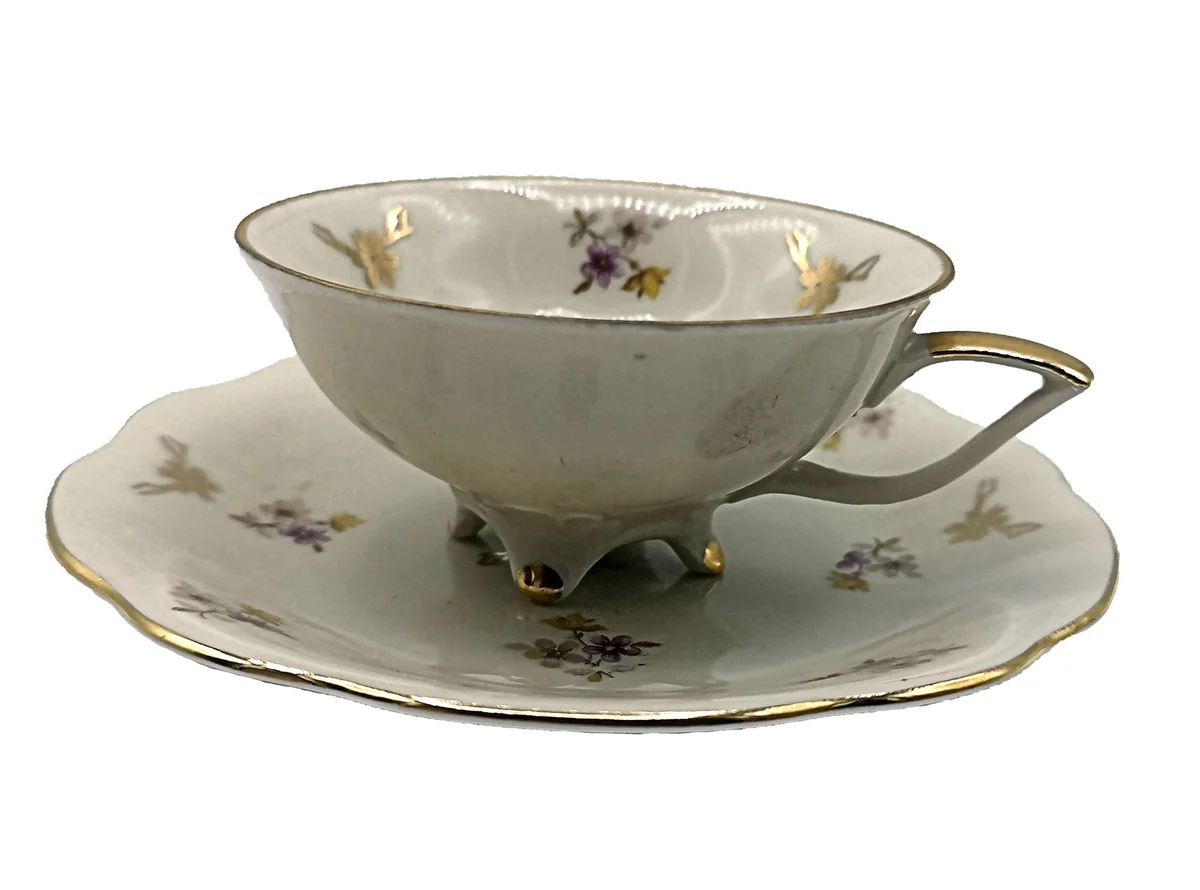 2 tlg. Sammelgedeck Espresso Mocca Tasse Schwarzenhammer 30er Jahre