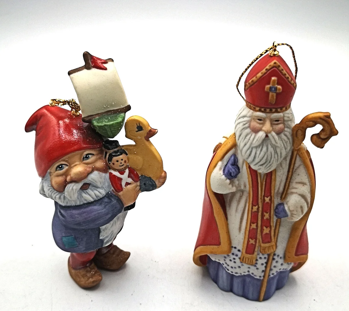 Franklin Mint Porzellanskulpturen Sammlung für den Christbaum handbemalt